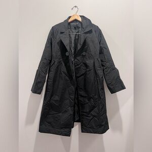 Bernardo Black Swing Coat SM Satin Twill Bell Sleeve Dress Jacket Lightweight